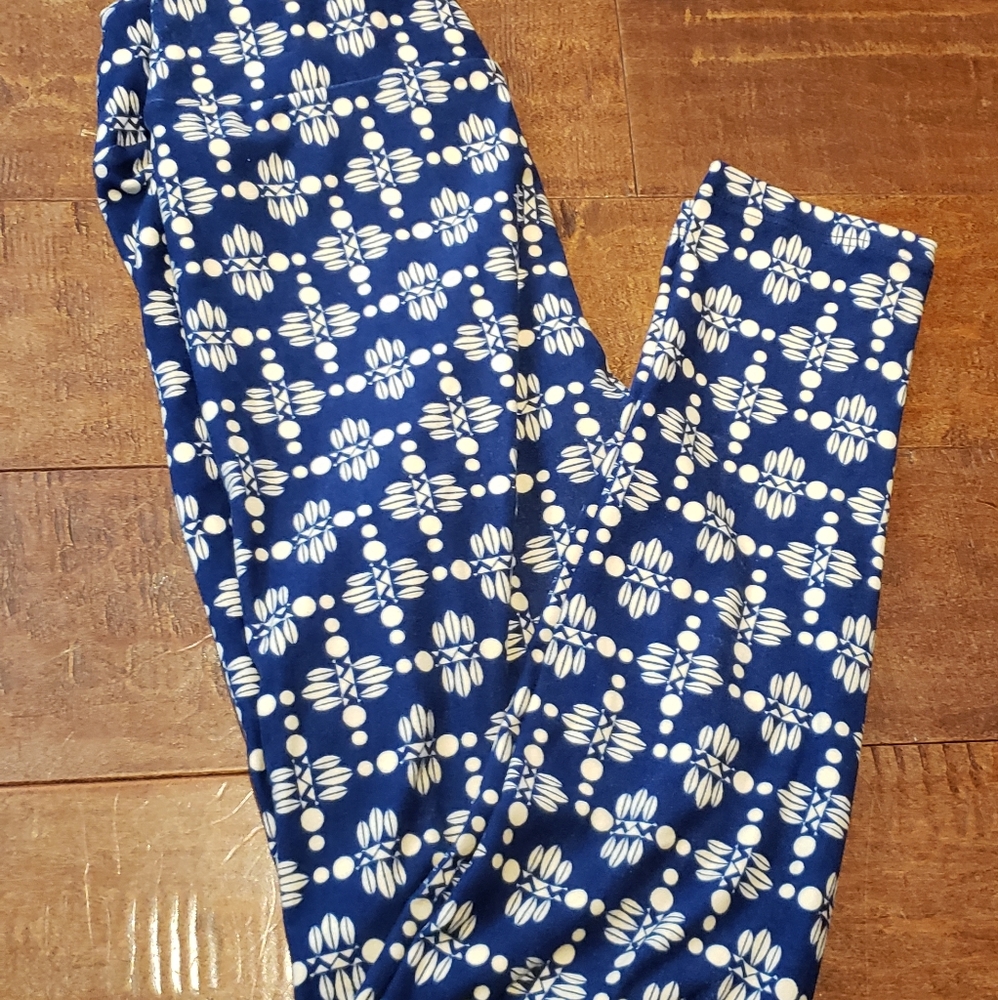 LuLaRoe Navy print leggings